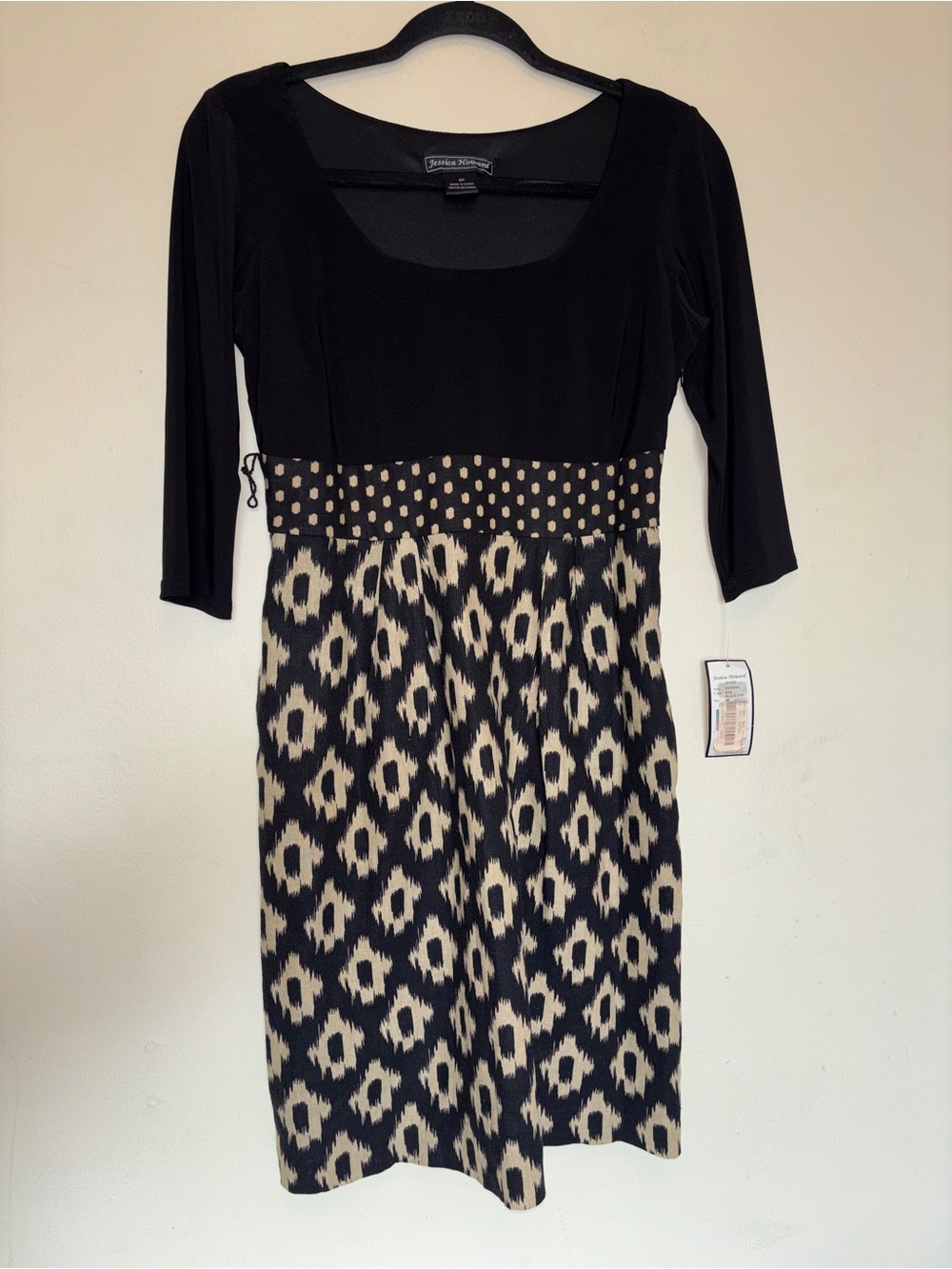 NWT Jessica Howard Sheath Dress Sz 6P Mixed Media Multi Patterned Fit & Flare